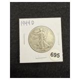 1944 D Walking Liberty Half Dollar Silver Coin