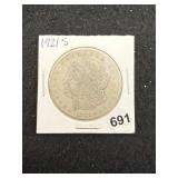 1921 S Morgan Silver Dollar Coin