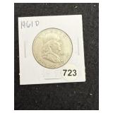1961 D Franklin Half Dollar Silver Coin