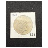1924 Peace Silver Dollar Coin
