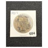 1921 S Morgan Silver Dollar Coin