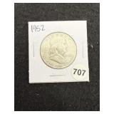 1952 Franklin Half Dollar Silver Coin