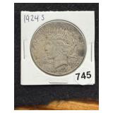 1924 S Peace Silver Dollar Coin