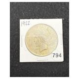 1922 Peace Silver Dollar Coin