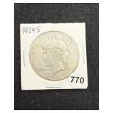 1924 S Peace Silver Dollar Coin