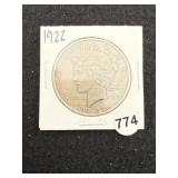 1922 Peace Silver Dollar Coin
