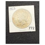 1922 Peace Silver Dollar Coin