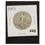 1943 Walking Liberty Half Dollar Silver Coin