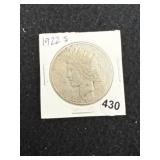 1922 S Peace Silver Dollar Coin