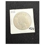 1922 Peace Silver Dollar Coin