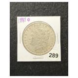1881 O UNC Morgan Silver Dollar Coin