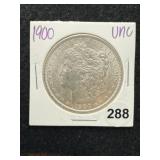 1900 UNC Morgan Silver Dollar Coin