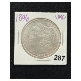 1896 UNC Morgan Silver Dollar Coin