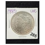 1885 UNC Morgan Silver Dollar Coin