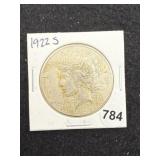 1922 S Peace Silver Dollar Coin