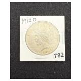 1922 D Peace Silver Dollar Coin