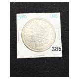 1880 UNC Morgan Silver Dollar Coin