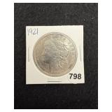 1921 Morgan Silver Dollar Coin