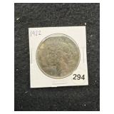 1922 Peace Silver Dollar Coin