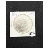 1896 UNC Morgan Silver Dollar Coin