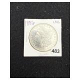 1886 UNC Morgan Silver Dollar Coin
