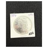 1886 UNC Morgan Silver Dollar Coin