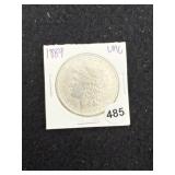 1889 UNC Morgan Silver Dollar Coin