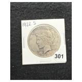 1922 S Peace Silver Dollar Coin