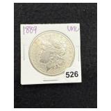 1889 UNC Morgan Silver Dollar Coin