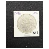 1896 UNC Morgan Silver Dollar Coin