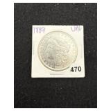 1889 UNC Morgan Silver Dollar Coin