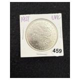 1921 UNC Morgan Silver Dollar Coin