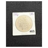 1896 UNC Morgan Silver Dollar Coin