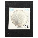 1880 UNC Morgan Silver Dollar Coin
