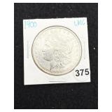 1900 UNC Morgan Silver Dollar Coin