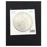 1890 UNC Morgan Silver Dollar Coin