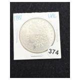 1881 UNC Morgan Silver Dollar Coin