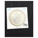 1889 UNC Morgan Silver Dollar Coin