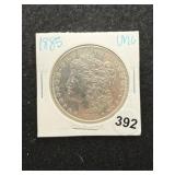 1885 UNC Morgan Silver Dollar Coin