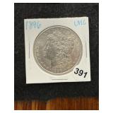 1896 UNC Morgan Silver Dollar Coin