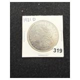 1921 D Morgan Silver Dollar Coin