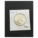 1962 D Franklin Half Dollar Silver Coin