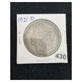 1921 D Morgan Silver Dollar Coin