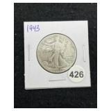 1943 Walking Liberty Half Dollar Silver Coin