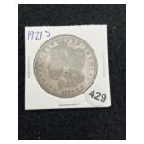 1921 S Morgan Silver Dollar Coin