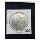 1900 UNC Morgan Silver Dollar Coin