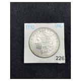 1890 UNC Morgan Silver Dollar Coin