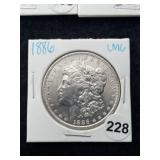 1886 UNC Morgan Silver Dollar Coin