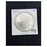 1880 S UNC Morgan Silver Dollar Coin