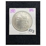 1890 UNC Morgan Silver Dollar Coin